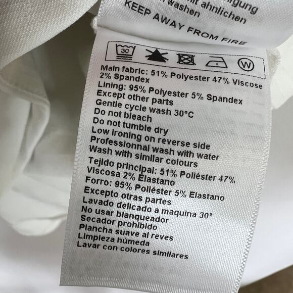 ba&sh Jess Asymetrical White Sleeveless V-Neck Mini Dress Women Size EU 2 Us M 8 - Picture 9 of 9